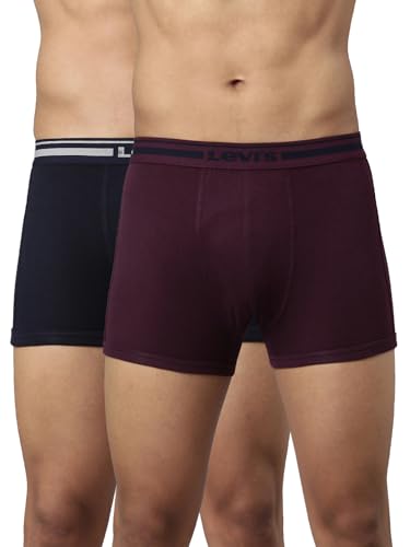 Image of Levi's 003 Classic Trunk for Men | 100% Pure Cotton | Solid | Durable Comfort | Breathable Men's Underwear | Anti-Roll Waistband | Extra Supportive Gusset | No Ride-Up Leg Fit | Pack of 2