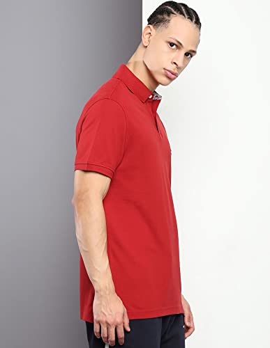 Image of Tommy Hilfiger Solid Regular fit Cotton Polo t-Shirt