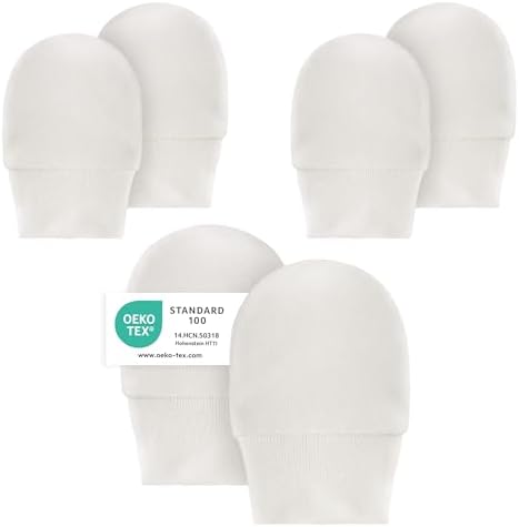 Laloona Pack de 3 Manoplas Antiarañazos Bebe, Guantes Antiarañazo...