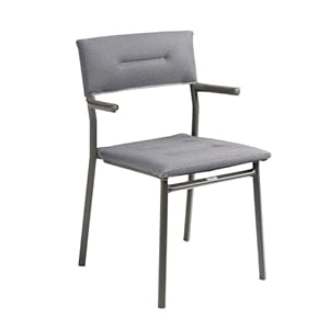 Gartenstuhl Oron gepolstert Grau Silver