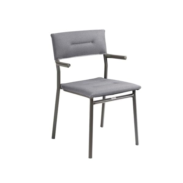 Gartenstuhl Oron gepolstert Grau Silver