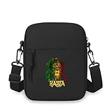 ASDCTYTKO León con colores de la bandera rasta. Atrevido. Bolso bandolera para hombres Hombre Dibujos animados de un solo hombro Dibujos animados Impresión de cine Unisexfestival regalo