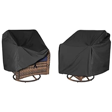 AMAZON - ANANMEI Outdoor Swivel Lounge Chair Cover 2 Pack, (37.5 L x 39.25 W x 38.5 H inches) 100%Waterproof Heavy Duty Outdoor Chair Covers, Patio Furniture Cover for Swivel Patio Lounge Chair(Black)