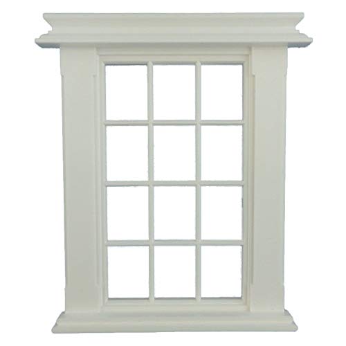 Melody Jane Dolls Houses Miniature White Plastic Georgian Window Frame 12 Pane DIY Builders