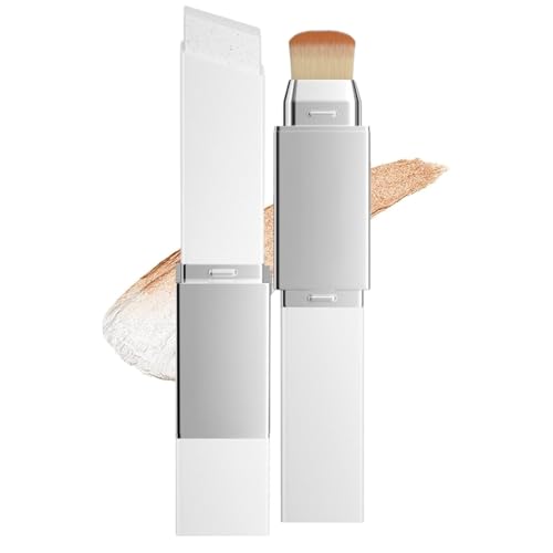 Fond De Teint Stick Changeant De Couleur,Blanc Cover Cream Sticks,Fond de Teint Stick 2 en 1,Crème Blanche Coréenne Changeant De Couleur,Creme Change,Avec Pinceau,Hydratant (Ivory White)