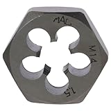 HOBBYIN Hex Rethreading Dies,Carbon Steel Hexagon Taper Pipe Die,M14 X 1.5 Carbon Steel Hex Rethreading Die Hand Tool For Machining