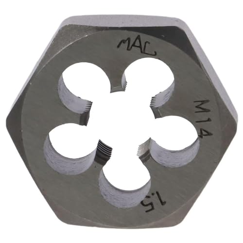 HOBBYIN Hex Rethreading Dies,Carbon Steel Hexagon Taper Pipe Die,M14 X 1.5 Carbon Steel Hex Rethreading Die Hand Tool For Machining