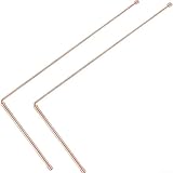 2 varillas de cobre para caza de agua y tesoros, herramientas de radiestesia de cobre puro al 99,9% con mango de latón, para detectar metales/oro/minerales, 4.5
