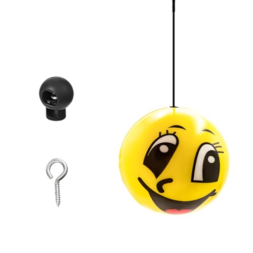 MUQIDA Garage Parking Aids, Auto Assist Balls Garage Car Stopper with Cord Locks and Screw Hooks, Retractable Parking Indicator Assist Ball Sensor for Vehicles, Car Accessories (Smiley Face)