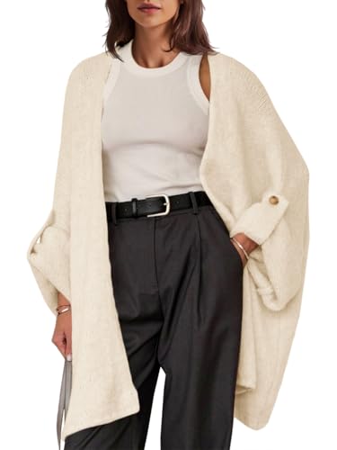 Image of Saodimallsu Womens Oversized Long Cardigan Sweaters Casual Open Front Chunky Knit Slouchy Fall Trendy Sweater Coats
