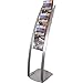 Deflecto Contemporary Floor Display, Magazine Size, Silver, 49? x 13? x 16-1/2? (693145)