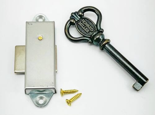 Generic Replacement for Grandfather Clock Door Lock & Key Set Narrow New Antique Brass