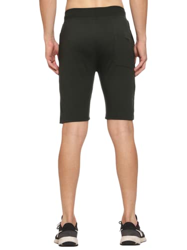 Image of MARK LOUIIS Men's Cotton Blend Shorts with 2 Zipper Pockets + 1 Back Pocket | Lightweight Breathable Casual Shorts | Elastic Waist Comfortable Fit | Multi-Color | M to 7XL
