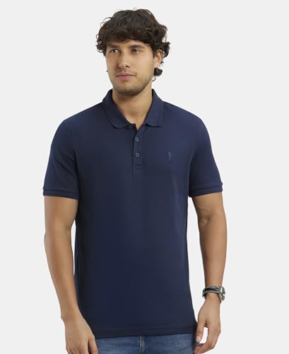 Image of Jockey 3912 Men Super Combed Cotton Rich Solid Half Sleeve Polo T-Shirt