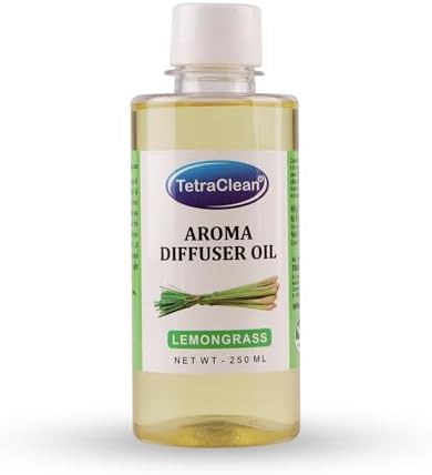 Tetraclean Lemon Grass Fragrance Aroma Diffuser Oil | For Home & Commercial Use, (250 ML)