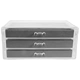 Holibanna Organizador de collares de 3 capas, joyero con 15 ranuras y tapa transparente, cajón para guardar pulseras y aretes, ideal para mujeres, mamás, cumpleaños y San Valentín.