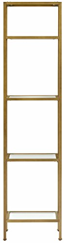 Crosley Furniture CF6114-GL Aimee Narrow Bookshelf With Glass Shelves, Bookcase Storage thumb #3