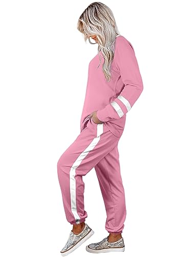 Image of Aloodor Sweatsuit for Women 2 Piece Outfits for Womens Crewneck Sweatshirts Pullover