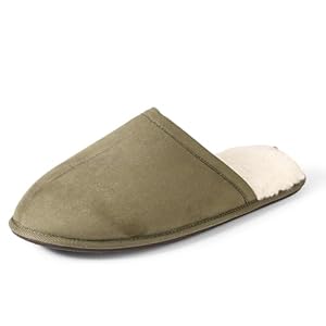 Amazon Essentials Heren Cosy Slipper, Donker Olijf Microsuede, 42 EU