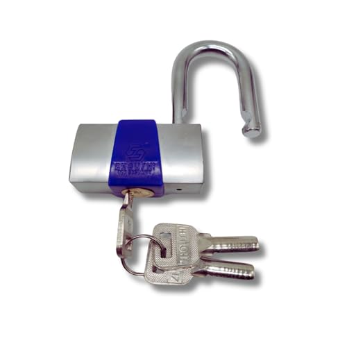 Image of Heavy Duty Keyed Lock | Hardened Steel Shackle Lock | Anti-Rust Security for Gate, Warehouse & Outdoor Use (ALT-29 Blue (60MM))