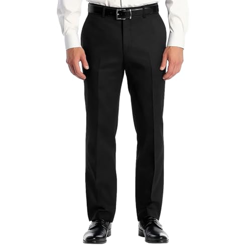 Men's Flat Front Dress Pants Regular fit Business Casual Pants for Men