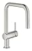 Produktbild GROHE Minta - Einhand-Spültischarmatur (U-Auslauf, Einlochmontage, herausziehbare Dual Spülbrause, flexibler Anschluss), supersteel, 32322DC2