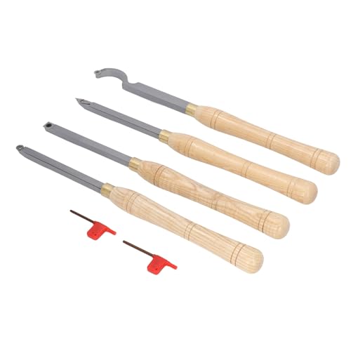 Set de 4 herramientas de torneado con mango de madera miniatura 7