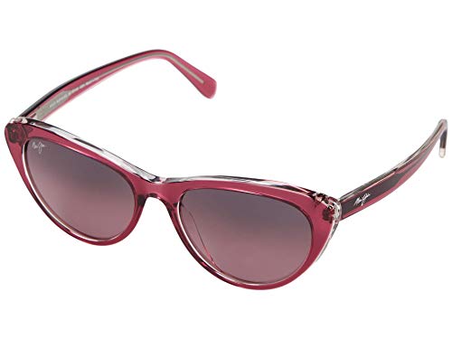 Maui Jim Women's Kalani Polarized Cat Eye Sunglasses, Raspberry W/ Crystal Interior/Maui...