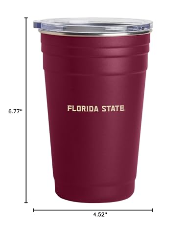 Image of Logo Brands NCAA 22 oz Stainless Steel Tailgate Cup -Double Wall Vacuum-Sealed Durable For Hot & Cold Drinks, Perfect for Gameday & Tailgating