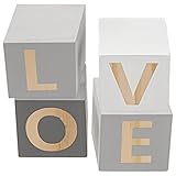 GRIRIW 4 Piezas de Bloques Decorativos de Madera en Estilo Nórdico, Artesanía Ligera para Estanterías