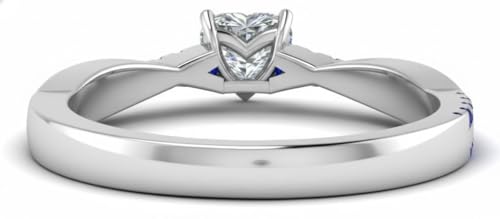 Image of 55Carat Choose Your Gemstone 925 Sterling Silver Infinity Twist Ring Crystal Heart Shape Side Stone Wedding Valentine Wear Promise Ring with Pave Setting for Women Size US 4 to 12