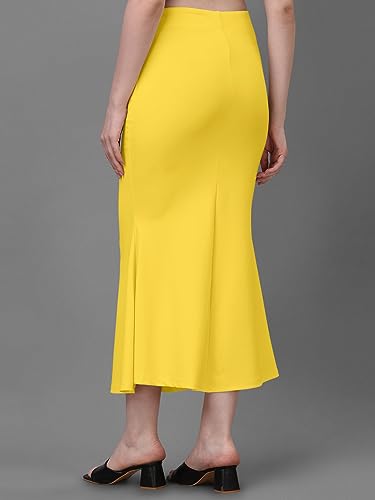 Image of Women's Saree Shapewear Petticoat, Cotton Blend Stretchable Mermaid Skirt, High Waist Tummy Control, Smooth Curve Fit with Adjustable Drawstring