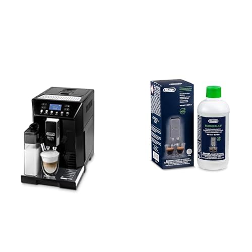 De'Longhi Eletta Evo ECAM 46.860.B Kaffeevollautomat mit LatteCrema Milchsystem, Cappuccino und Espresso auf Knopfdruck, LCD Display und Sensor-Touch-Tasten, schwarz mit DLSC 500 Entkalker