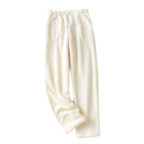 Image of codcm Womens Plaid Fluffy Pajama Pants Fuzzy Fleece Cozy Lounge Pants with Pockets Winter Warm Pj Bottoms