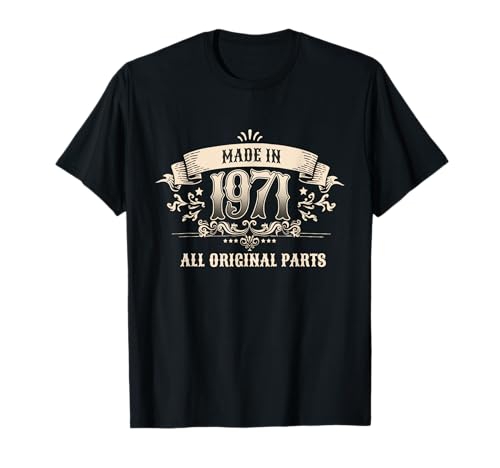 Piezas originales retro vintage de cumpleaños 1971 Camiseta