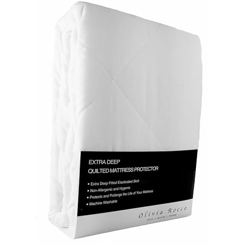 Luxury Quilted White Fitted Mattress Protector, King Size