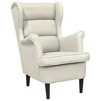 vidaXL Fauteuil Blanc crème Velours