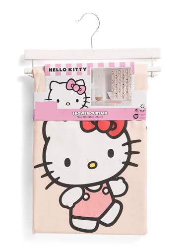 Jay Franco & Sons Inc. Hello Kitty Shower Curtain 72 x 72 inches Red and Pink Daisies Pattern