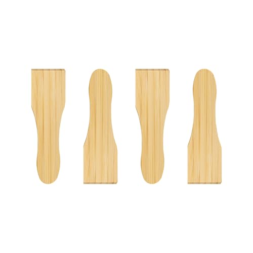Kosmosta 4er-Pack Bambus-Raclette-Spatel, glatte Mini-Schaber aus Naturholz, kratzfrei für Käsepfannen, sicher für Antihaft-Pfannen, Raclette-Grills, Fondue & kleine Kochgeschirre