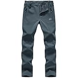 [YSENTO] 裏起毛 パンツ レディース 防寒 山ガール アウトドアファッション トレッキングパンツ 防風 吸汗速乾 撥水ズボン 登山ズボン ハイキング 冬山 街使い 通勤 真冬作業 厚手 秋冬用 グレー 3XL