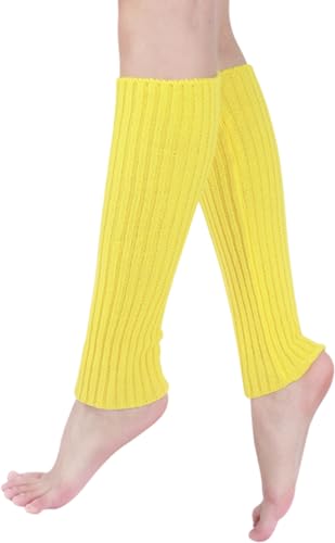 TINTAO Women Fashion Knit Leg Warmers for Women Stylish Accessories for Outfits for Yoga Running Hiking & Sports #637 (Yellow One Size)