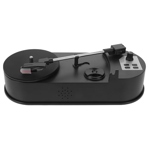 Platine vinyle USB Cabilock vintage noire avec haut-parleur intégré
