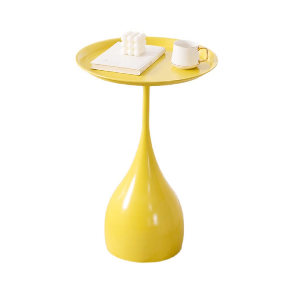 BOOMLATU Metal Round Side Table, Small Accent Table Nightstand Modern End Table for Living Room Bedroom Office Small Spaces,15.7" D x 23.6" H