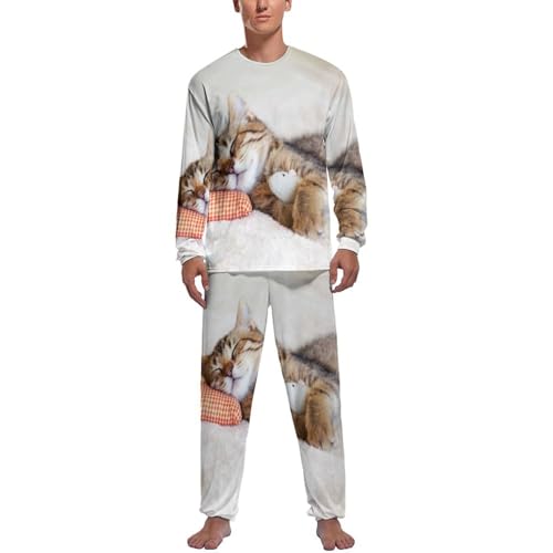 Pyjama homme chat endormi pour des soirées cocooning à la maison
