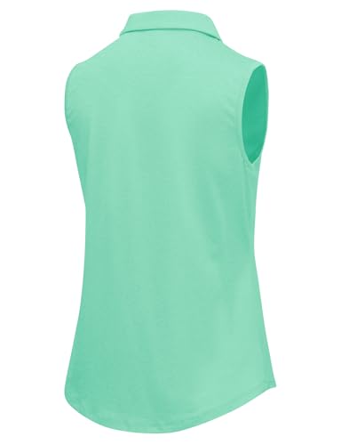 Image of BGOWATU Women's Golf Shirts Sleeveless Polo Shirts Collared 3 Buttons Tennis Tank Tops UV Protection Quick Dry