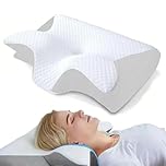 Memory Foam Pillow, Orthopedic Cervical for Side, Back, Stomach Sleepers Cooling Contour Support for Snoring Sleep Apnea, with Pillowcase