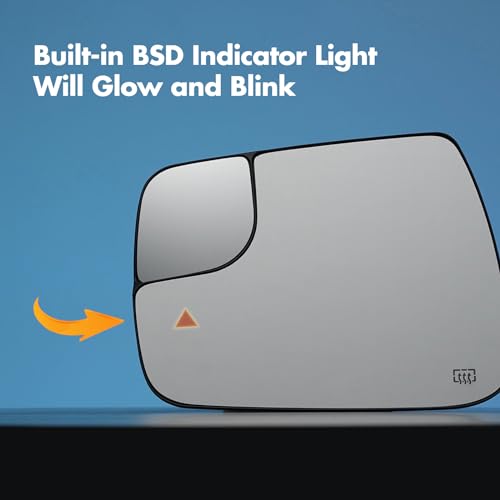 SNEMEEY Driver Side Mirror Replacement for 2019 2020 2021 Dodge Ram 1500 2500, Left Side Mirror Glass Power Heated, Rear View Mirrors with Blind Spot Detection System Single 68402094AA