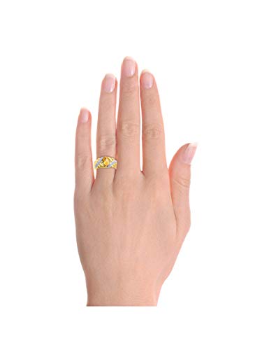 Bague topaze jaune citrine et diamant : bijou de naissance de novembre élégant pour femme