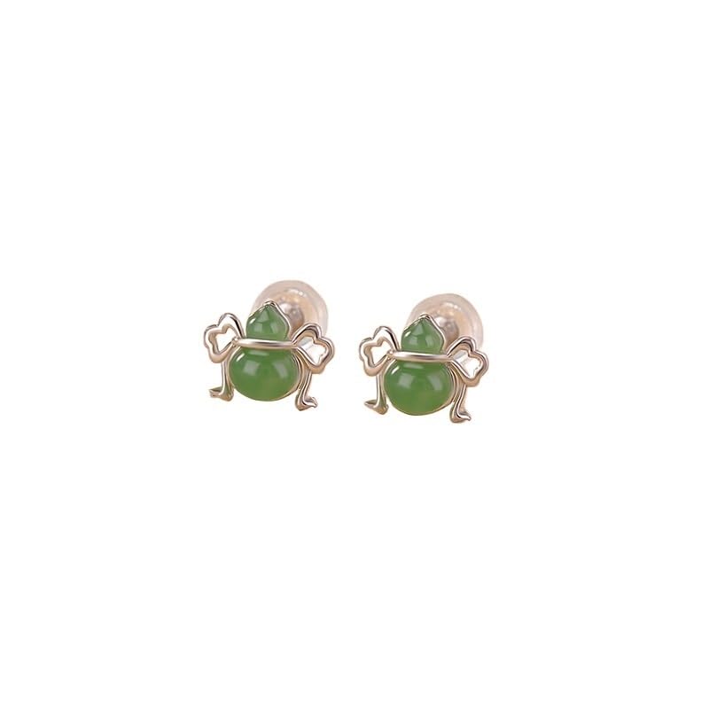 Boucles d'oreilles pierre verte plaqué or pour illuminer vos tenues de soirée