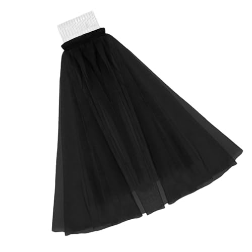 JUYAXIN Voile noir punk pour Halloween, costume de mariée, cosplay, fête à thème, costume de jour de la mort, voile de mariage punk, Noir , taille unique